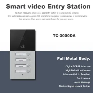 רב דירה Tuya וילה Doorphone Ip וידאו אינטרקום עם Wifi 4 דירות פנימי וידאו אבטחת Wifi אינטרקום מערכת