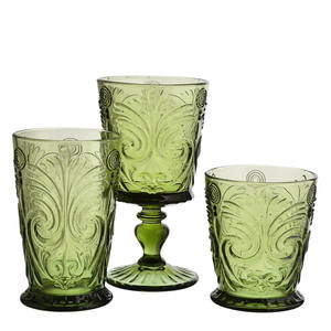 Samyo Großhandel Vintage Geprägte Verdickte Farbige Wassergläser Grau-Grüne Trinkgläser - Product Image 3