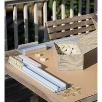Jeu de tuiles de mahjong Brooklyn Sidney en acrylique crème de luxe, 160 tuiles, ensemble américain avec tapis bkmahjong