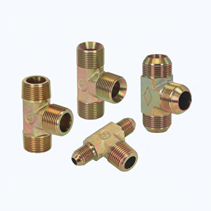 Raccord en T hydraulique à filetage mâle en acier au carbone haute pression, adaptateur de tuyau d'huile métrique et impérial - Product Image 1
