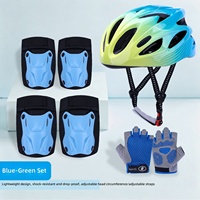 Casque de sécurité enfant en moulage intégré, genouillères, coudières et gants réglables pour la conduite quotidienne - Vente en gros