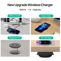 Chargeur sans fil intelligent dissimulé sous le bureau, longue portée 40 mm, pour mobile