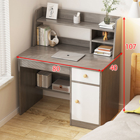 Grand bureau d'ordinateur rectangulaire personnalisable, bureau à domicile, table en bois blanc, bureau d'étude antique avec étagères