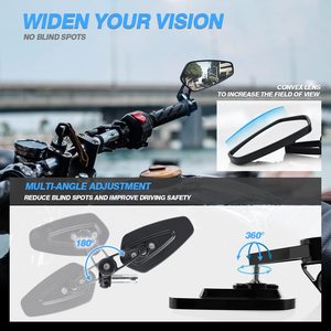 Rétroviseurs de moto - Rétroviseurs de guidon de 7/<span class=keywords><strong>8</strong></span> po (22 mm) pour la plupart des <span class=keywords><strong>Honda</strong></span>, Yamaha, Kawasaki, Ducati, Suzuki et autres - Product Image 3