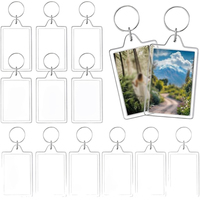 Llaveros de acrílico transparentes en blanco para fotos, de doble cara, impermeables, reutilizables, venta al por mayor directa de fábrica