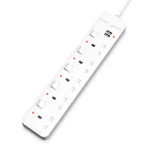 New Trend extension socket power strip with USB port 6ft extension cord and 5 outlets power strip