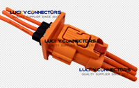 Connecteur traversant haute tension (HV) IL EV 3 positions 3 broches PA66 à angle droit avec contact en cuivre, 1000V, pour 50mm/10/25/35mm