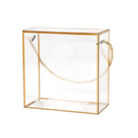 Boîte-cadeau en plastique d'acétate doré transparent PET transparent PVC conception personnalisée pliable OEM ODM emballage de mariage pour bonbons PET transparent