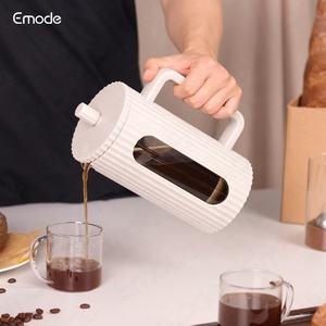 พลาสติก Fluted เครื่องชงกาแฟกดฝรั่งเศส,เครื่องชงชา,<span class=keywords><strong>กาแฟ</strong></span>ท่องเที่ยวกด BPA ฟรีหม้อกาแฟ Borosilicate สกัดเย็นสําหรับการตั้งแคมป์ - Product Image 4