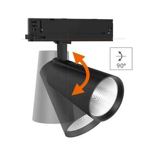 Système d'éclairage sur rail LED 4000K 6000K pour magasin de vêtements, projecteur sur rail COB en aluminium noir et blanc, AC110V 220V, 2 fils - Product Image 5