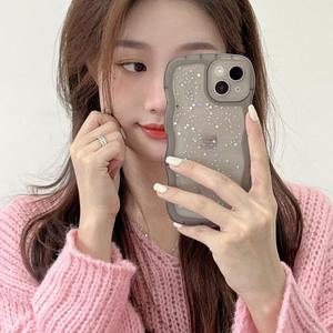 Funda Transparente Suave con Borde Ondulado y Purpurina de Resina para iPhone 17 Pro Max, Compatible con iPhone 16 Pro, 15/14 - Product Image 2