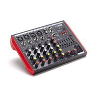 Console de mixage professionnelle 6 canaux Bt Console de mixage numérique avec effet de réverbération karaoké USB Live Interface Mixer