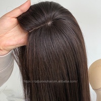 Petite perruque en cheveux humains pleine dentelle, avec dessus en soie personnalisé, nœuds blanchis, 100% cheveux vierges, pour femmes souffrant d'alopécie et ayant une petite tête