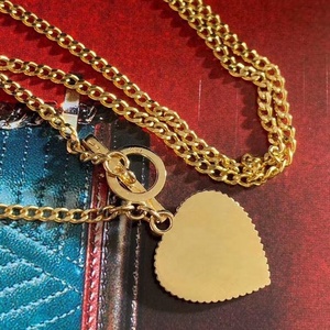 Pendentif fleur cœur en <span class=keywords><strong>or</strong></span> <span class=keywords><strong>jaune</strong></span> massif 18K personnalisé Collier <span class=keywords><strong>ras</strong></span> du <span class=keywords><strong>cou</strong></span> chaîne à maillons tendance pour femmes pour cadeaux et mariages - Product Image 2
