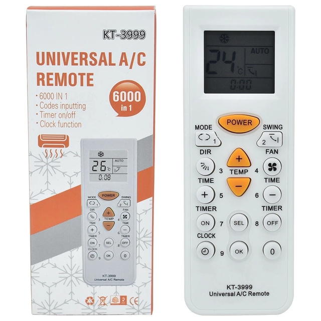 New KT-3999 Universal Remote Control for Chigo Media Panaso-nic LCD AC Air Conditioner 6000 in 1