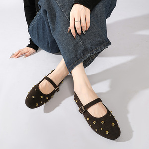 Women Round Toe Flats <b>Shoes</b> <b>Ballet</b> Flats Dressy Comfortable <b>White</b> Green Flats for Women - Product Image 2