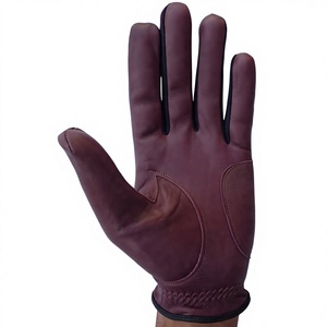 Top quality Brown color custom logo Leather Golf gloves For unisex wholesale price USA - Product Image 3