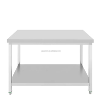 SS201 W600 Largeur Cuisine commerciale Établi en acier inoxydable Tube rond avec dosseret pour hôtels et restaurants