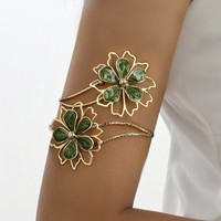 Bracelet à motif floral creux tendance, bracelet de bras polyvalent pour femmes, bracelet de bras réglable