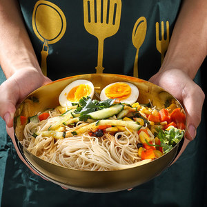 Bol à nouilles froides en acier inoxydable à double paroi, grande taille, pour usage domestique et en restaurant - Product Image 1