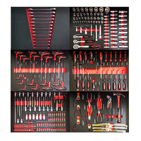 Armoire à Outils Robuste 7 Tiroirs Rangement Garage Chariot d'Atelier Coffre à Outils avec Kits d'Outils 250 Pièces