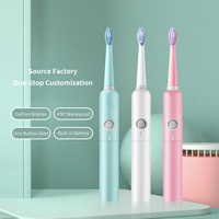 Brosse à dents électrique à piles pour adultes, nettoyage en profondeur et élimination de la plaque dentaire, idéale pour les couples