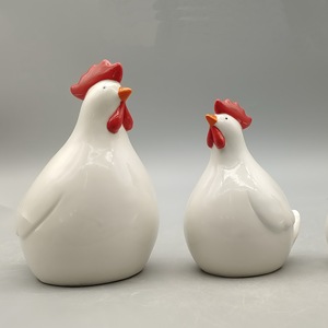 Ornements de printemps créatifs Statues de <span class=keywords><strong>poule</strong></span> en céramique ornements de bureau Statues d'animaux décorations de jardin de maison - Product Image 1