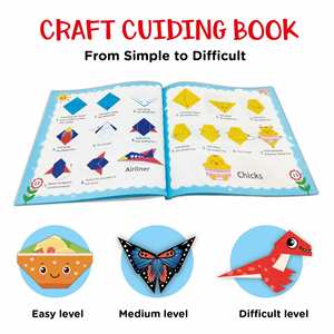 Kit de Origami de 100 Hojas de Papel de Primera Calidad con Tutorial Paso a Paso, Divertidos Proyectos de Arte y Manualidades para Niños con Libro Guía - Product Image 4