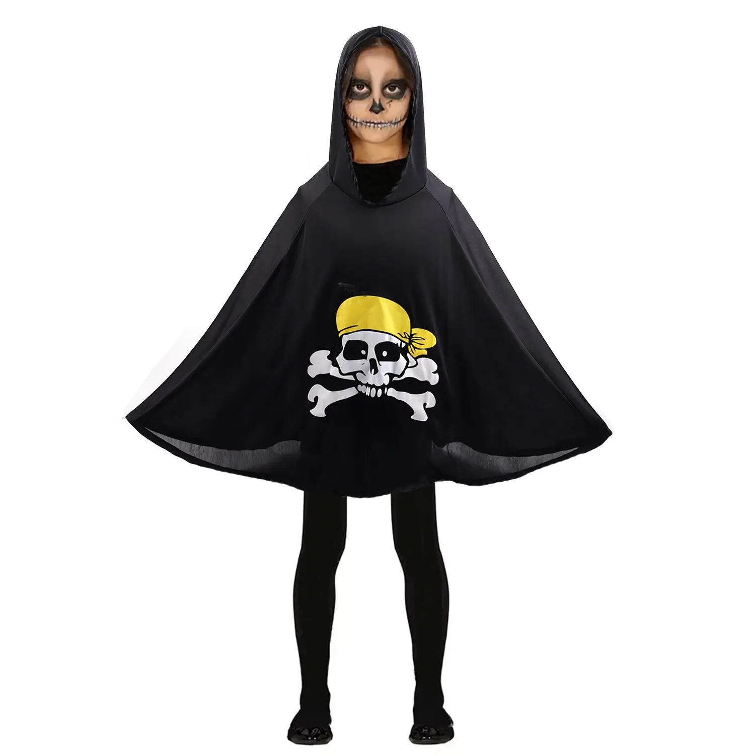 Pafu Custom Logo Gedrukt Halloween Kostuum Kinderen Piraten Cape Met Hoed Unisex Kids Cosplay Dress Up Met Eyepatch