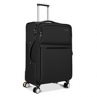 Valise souple extensible à roulettes, légère, en tissu, avec serrure TSA, roulement fluide, pour voyages d'affaires
