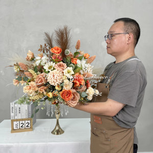 Fábrica personalizada POM bola flor beige crisantemo artificial y Rosa Bola <span class=keywords><strong>de</strong></span> crisantemo artificial flores <span class=keywords><strong>Arran</strong></span> - Product Image 5