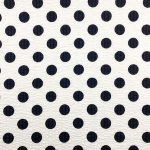 वस्त्र निर्माता सफेद काले पोका डॉट वॉइल बबल सेर्सकर मुद्रित कपास कपड़े - Product Image 2