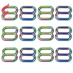 Lihui-hebilla de metal ajustable para bolsos, hebilla deslizante de 8 formas, cinturón de arcoíris ajustable - Product Image 1