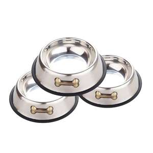Grosir Aksesori Hewan Peliharaan Mangkuk Makan Anjing Pengumpan Stainless Steel Antiselip - Product Image 3