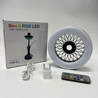 Accessoire de narguilé clignotant coloré de 6 pouces RVB LED Ring Light avec télécommande Laque Technics Soft LED Shisha Light