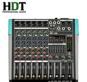 מיקסר אודיו מקצועי PA6 מתכתי, בקר סאונד <span class=keywords><strong>DJ</strong></span> בעל 6 ערוצים עם בלוטות' ו-USB להקלטה במחשב, כניסת מיקרופון XLR - Product Image 1
