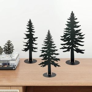 Decoración de <span class=keywords><strong>Pino</strong></span> de Hierro Estilo Rústico de 3 Piezas con Diseño Art <span class=keywords><strong>Deco</strong></span> para Chimenea y Centro de Mesa Navideño Rústico - Product Image 1