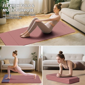 Esterilla de Yoga Plegable de 7 Pliegues, 70x24, 1.5 Pulgadas de Grosor, Esterilla de Ejercicio Plegable, Duradera, Antideslizante, de Espuma de Caucho Natural, con Logotipo, Compacta, para Viaje y Almacenamiento - Product Image 4