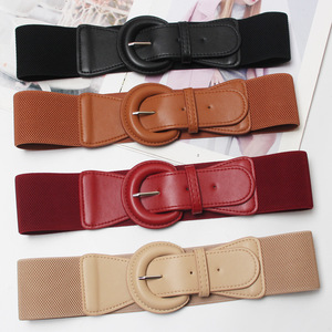 Nouvelles femmes 2.36 pouces de large <span class=keywords><strong>ceinture</strong></span> élastique Vintage Chunky extensible Cinch boucle ceintures pour robes et manteaux - Product Image 4
