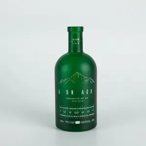 OBLO 12oz Gin Rum Spirits OSLO Customized Matt Green Nordic T Stoppers 750ml Empty Liquor Bottles 750ml Glass Vodka