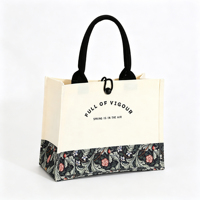 Sac fourre-tout en toile réutilisable avec bouton, design personnalisé, sac à main en toile pour femmes, sac à bandoulière en toile tendance pour le shopping
