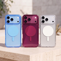 Étui de téléphone en gel de silicone magnétique pour 18 Pro Max, style officiel, bleu clair, étui de protection avec design simple