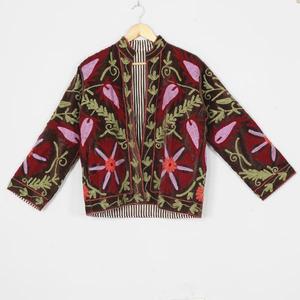 Designer <b>Women</b> <b>Velvet</b> Suzani <b>Jacket</b> Premium Handmade Embroidery Ethnic Boho Vintage Floral Outerwear Boutique Fashion Wholesale - Product Image 2