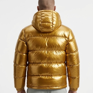 Veste d'hiver pour homme, tendance, courte, épaisse, à capuche, style bomber, brillante, en duvet, à prix avantageux - Product Image 6