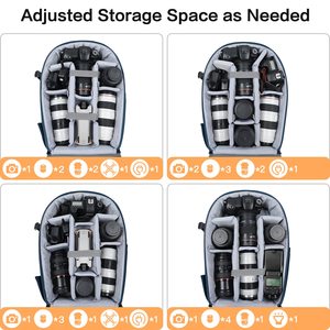 Sac à dos pour appareil photo pour photographe Sac à dos avec housse de pluie/chambre d'ordinateur portable pour appareils photo reflex numériques - Product Image 6