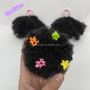 Vivian Lot de deux chignons <span class=keywords><strong>afro</strong></span> Marley Kinky avec élastique et pinces à fleurs sans cordon de serrage pour filles et enfants - Product Image 5