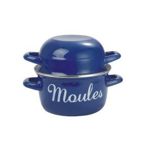 18cm 20cm 26cm Restaurant Hotel Blue OEM Wholesale Vintage Customized Color Deep Enamel Sellfish <strong>Mussels</strong> Seafood Cooking <strong>Pot</strong> - Product Image 2