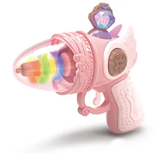 Pistola de brinquedo elétrica luzes para música, rosa, menina, coração, arma de vibração para meninas, para jogar, elétrico, desenho animado, som colorido, arma de luz