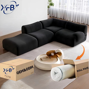 Sofá Seccional Modular Moderno y Lavable, Muebles para Sala de Estar, Diseño Compacto para Ahorrar Espacio en Apartamentos Pequeños, Alta Densidad - Product Image 1