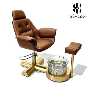 Fauteuil de pédicure et manucure moderne et réglable, pivotant, sans plomberie, avec base dorée, nouveau design du fabricant, pour salon de beauté et soins des pieds - Product Image 5